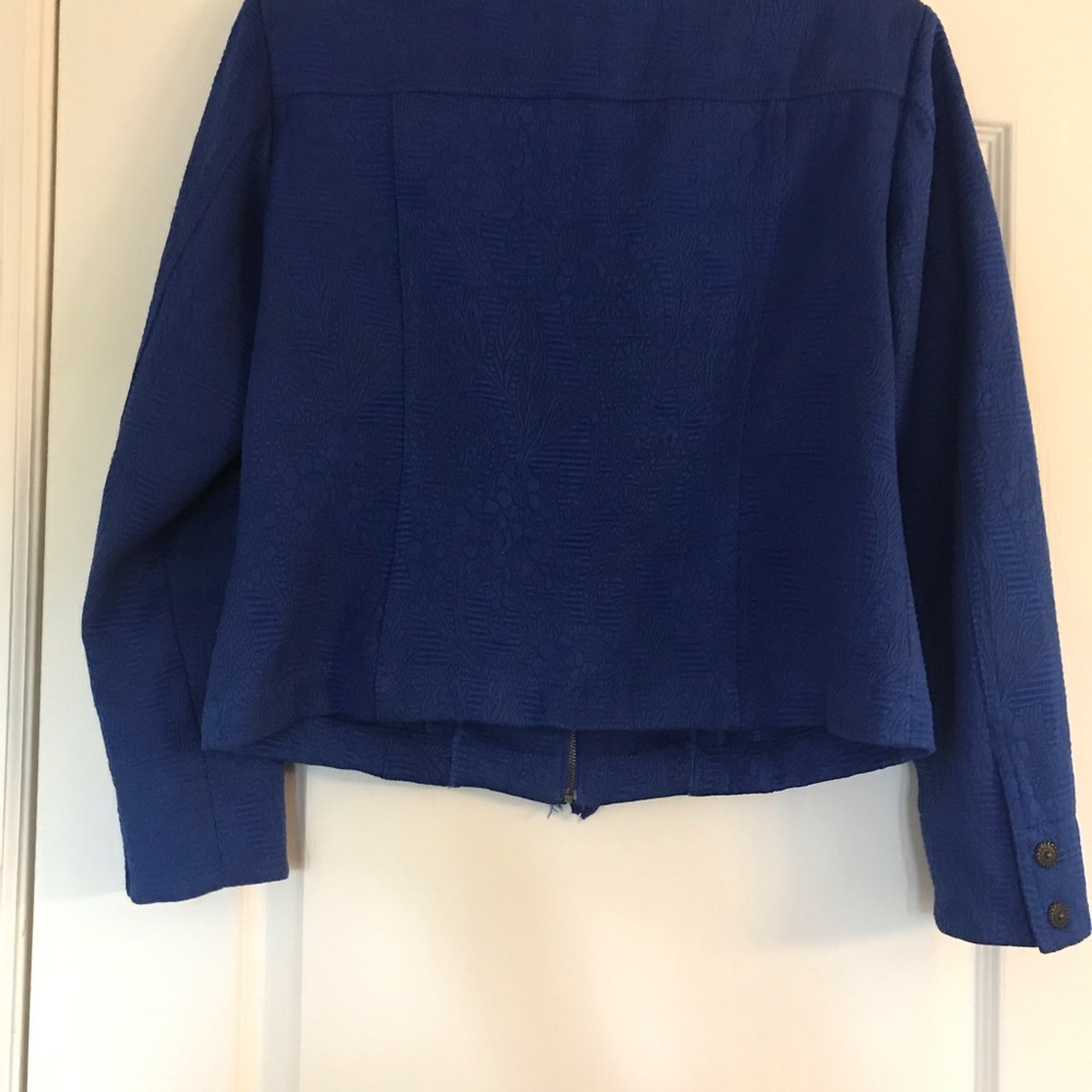 Ruby Rd Ruffled Brocade Cotton Blended Jacket 8 - Picture 7 of 8